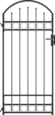 Immagine prodotto di vidaXL Cancello di recinzione ad arco in acciaio 89x200 cm nero