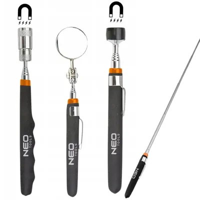 Produktbild von NEO TOOLS 3 TLG. Set - Teleskop Magnetheber + Inspektionsspiegel Runde + LED Pick-Up
