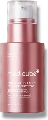 A pink pump bottle of skincare serum.