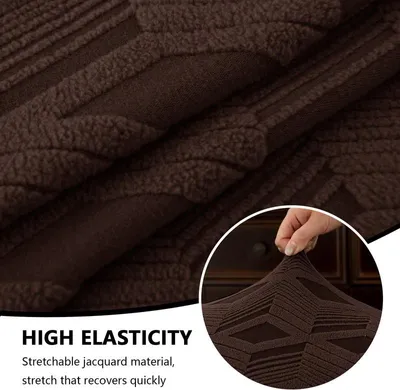 Obrázek produktu pro Potahy - Elastický potah na rozkládací pohovku, 1-místný (3-dílný), tmavě hnědý, kompletní potah pohovky do obývacího pokoje