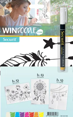 Produktbild von Securit Fensterschablonen-Set WINDOODLE Home-Motiv