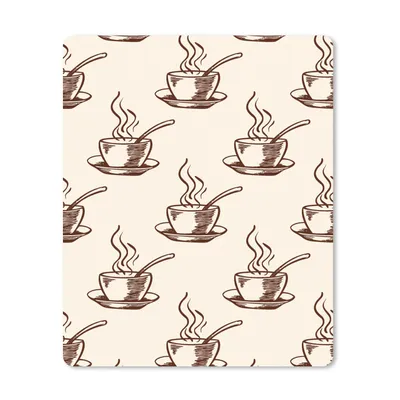 Produktbild von MuchoWow® Mauspad Mousepad Muster - Vintage - Kaffee 19x23 cm - Mousepads - Maus Mat - Pad - Mausunterlage - Mauspads - Spielen