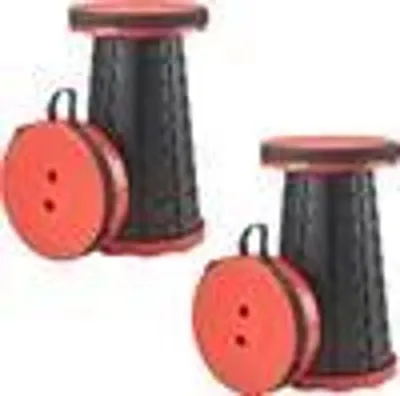 Produktbild von 2er-Pack tragbare Klapphocker, leichte und stabile Kunststoffhocker, bis 150 kg belastbar, ideal als einziehbarer Campingstuhl