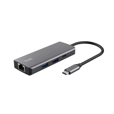 Produktbild von Trust Dalyx, USB Typ-C, USB 2.0, 1000 Mbit/s, 60 Hz, 3840 x 2160 Pixel, Silber