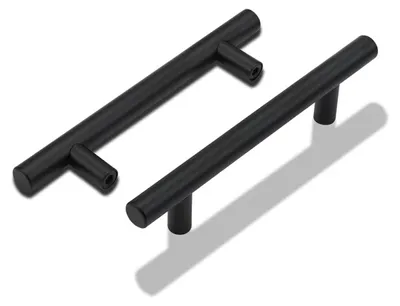 Obrázek produktu pro Sada 4 černých kuchyňských úchytek (200 mm) pro kuchyňské skříňky, barva: černá