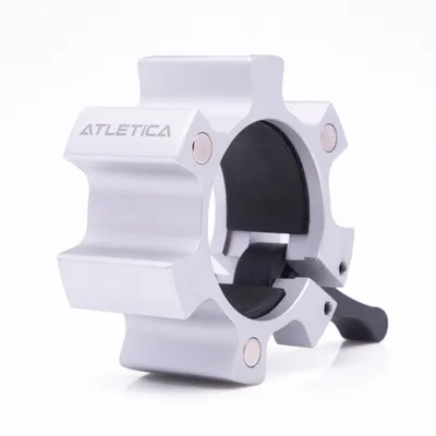 Produktbild von ATLETICA Aluminium | Hantelverschlüsse | Silber | Paarweise | 50 mm | Magnetisch | Gummischutz auf der Innenseite | Hervorragender Halt
