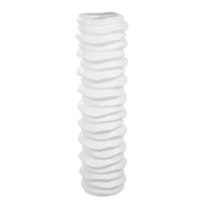 Immagine prodotto di Gilde Vase, zylindrisch, "Rillo", Keramik, weiß, VE 1, H. 58 cm, D. 17 cm  32684