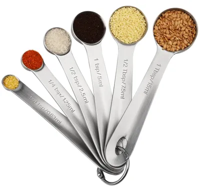 Image de Jeu de 6 cuillères doseuses en acier inoxydable pour la cuisine