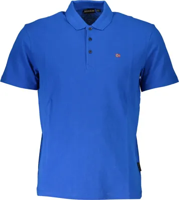 Produktbild von Klassisches Herren Kurzarm-Polo in Blau mit Stickerei und Regular Fit