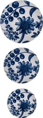 Zdjęcie produktu dla Zestaw 18 niebieskich zdobionych talerzy grandiflora