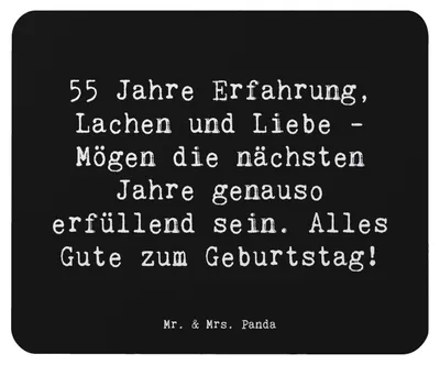 Produktbild von Mr. & Mrs. Panda Mouse Pad Spruch 55. Geburtstag Erfüllung - Schwarz - Geschenk, Mauspad, laptop, Happy Birthday, notebook, Erfahrung, Liebe, 55 Jahre, Meilenstein