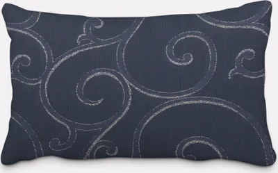 Produktbild von SCHÖNER LEBEN. Kissenhülle Ornamente Schnörkel Polyester dunkelblau silb Größe 60x80cm (HxB) 60x80cm (HxB) Größe