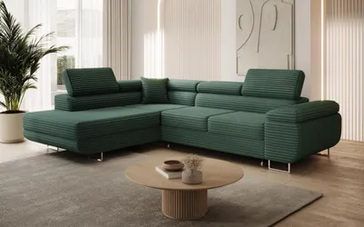 Produktbild von Modernes Ecksofa ASTON mit Schlaffunktion & Bettkasten, Ausziehbare Wohnlandschaft in L-Form, Stauraum, Schlafsofa, Links