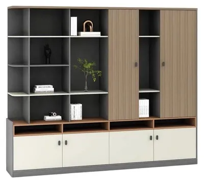 Immagine prodotto di Mobili da ufficio - Armadio da ufficio moderno in legno per documenti - Design - Grigio