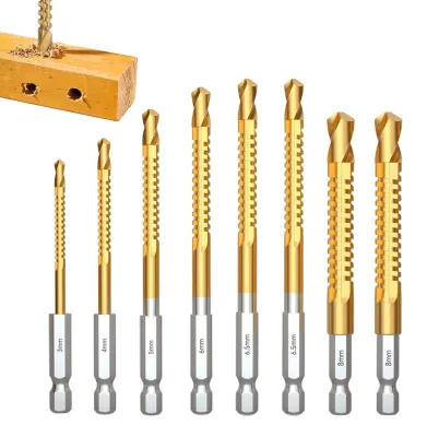 Image de Ensemble de perçage professionnel pour le travail du bois, comprenant 8 pièces