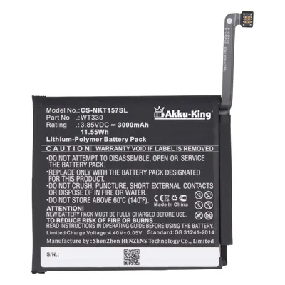 Produktbild von Akku kompatibel mit Nokia WT330 - Li-Polymer 3000mAh - für 4.2, TA-1150, TA-1157