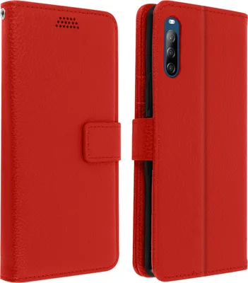 Obrázok produktu pre Puzdro Avizar pre telefón Sony Xperia L4, červené, s priehradkami na karty a možnosťou postavenia