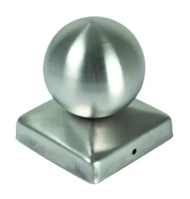 Produktbild von Pfostenabdeckung aus Metall 9 x 9 cm Kugel Edelstahl