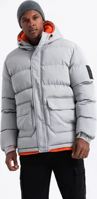 Zdjęcie produktu dla Ombre Clothing Męska kurtka zimowa Alir szary XXL