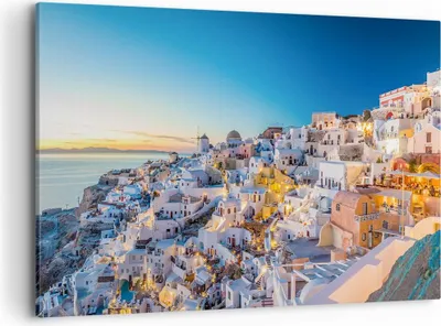 Produktbild von Bild auf Leinwand - Leinwandbild - Griechenland Insel Sommer - 120x80cm - Wand Bild - Wanddeko - Leinwanddruck - Bilder - Kunstdruck - Wanddekoration - Leinwand bilder - Wandkunst - AA120x80-4062