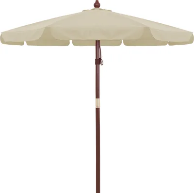 Produktbild von KINGSLEEVE® Holz Sonnenschirm 330 cm UV Schutz 80+ Schutzhülle Seilzug Groß Rund Stabil Windfest Marktschirm Gartenschirm Terrasse Balkon Beige