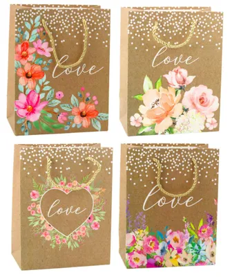 Zdjęcie produktu dla Torba na prezenty z napisem „Love Flowers” 23 x 18 x 10,5 cm