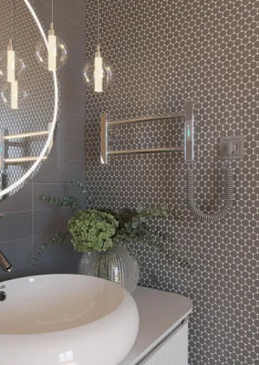 Immagine prodotto di ELNA Scaldasalviette Elettrico da Bagno in Acciaio Inox CROMO 35 W 205 x 530 mm con Termostato IP44 – Mini Compatto da Parete