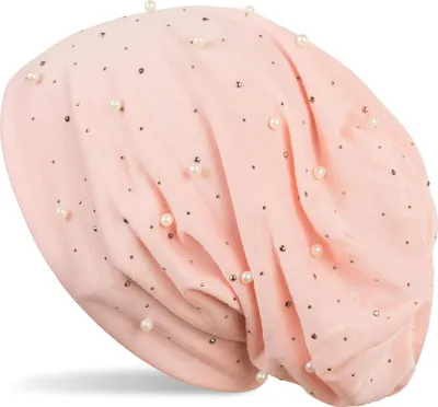 Produktbild von styleBREAKER Beanie Mütze mit Perlen und Strass Nieten, Slouch Longbeanie, Damen 04024140