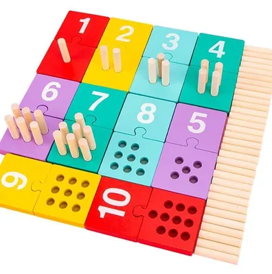 Produktbild von Montessori Spielzeugset für Kinder 3-6 Jahre - Pädagogische Holzspiele