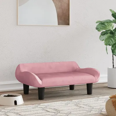 Imagen del producto de Cama para perros Living Store, color rosa, 70x40x24 cm, de terciopelo