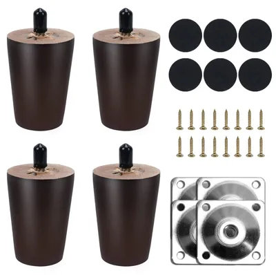 Imagen del producto de Juego de 4 patas de madera para muebles, de 8 cm de altura