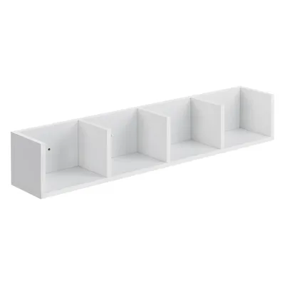 Zdjęcie produktu dla In And OutdoorMatch Półka ścienna Eleanora - Z 4 przegrodami - 95x17x165 cm - Biały - Płyta wiórowa - Nowoczesny design