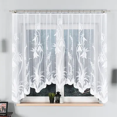 Obrázek produktu pro Dekorační oblouková krátká záclona na žabky ANETA bílá 310x160 cm MyBestHome