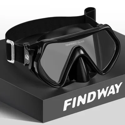 Produktbild von Tauchbrille für Erwachsene – 180° Panoramablick – Schwarz