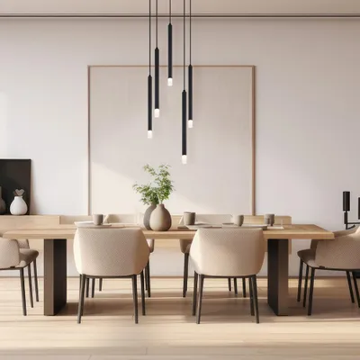 Produktbild von Hängeleuchte, Metall schwarz, 5 Flammig, H 120 cm