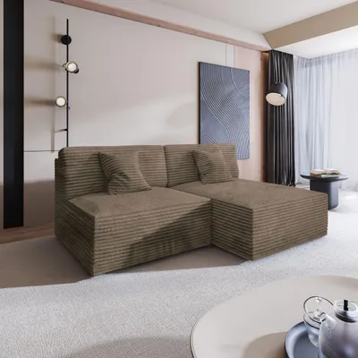 Produktbild von Masseno Ecksofa FIORO mit Schlaffunktion L-Form, Sofa mit Bettkasten, Wohnzimmersofa, Couch, Soffa, Bettsofa, Couchgarnitur- Beige, TILIA 17