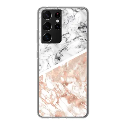 Produktbild von MuchoWow® Handyhülle Schutzhülle Hülle für Samsung Galaxy S21 Ultra Marmor - Rosa - Abstrakt - Luxus Silikon Softcase Handy Hülle - Mobiltelefon
