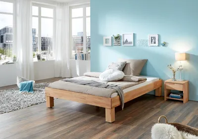 Produktbild von Einzelbett ohne Kopfteil Manuela 90x200 cm Buche massiv Natur