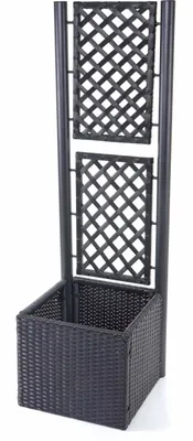 Immagine prodotto di Traliccio in poly-rattan HWC-D76, ausilio per l'arrampicata della fioriera, 142x43x43cm ~ antracite