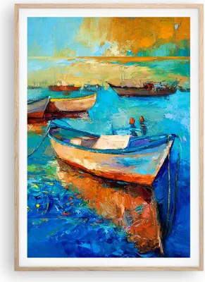 Produktbild von Gerahmtes Poster - Rahmen in heller Eiche - £ódŸ Hafen Bunt - 70x100 cm - Wand Bild - Wanddeko - Wandbilder - Wandposter - Bilderrahmen - Bilder - Kunstdruck - Wandbild - P2NPA70x100-4160