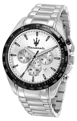 Imagen del producto de Reloj de pulsera Maserati TRAGUARDO, cronógrafo, para hombre, acero inoxidable, color plateado, modelo D3UMAR8873612049