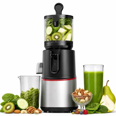 Image de Cozyverge, extracteur de jus lent, grande ouverture de remplissage XXL (119 mm), 3-en-1, 250W, couleur argent