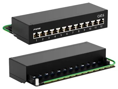 CAT 6 Patchpanel 12 Ports geschirmt STP LSA