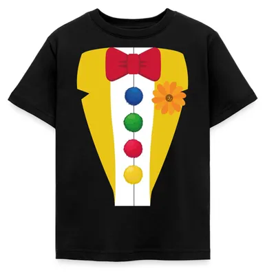 Produktbild von Spreadshirt Fasching Clown Kostüm Karneval Outfit Kinder T-Shirt, 98/104 (3-4 Jahre), Schwarz
