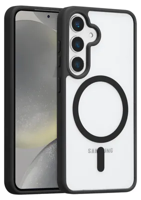 Obrázek produktu pro Magnetický kryt pro Samsung Galaxy S25+ / S24+, kompatibilní s MagSafe, průhledné nárazuvzdorné pouzdro, ochranný zadní kryt Černá