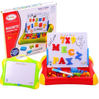 Produktbild von MalPlay Kinder Magnettafel und Maltafel | magnetische Buchstaben Zahlen Stift | 30,0 x 25,0 cm
