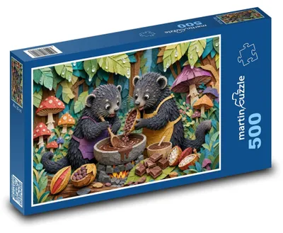 Obrázok produktu pre Puzzle 500 Binturongovia a čokoláda - martinpuzzle