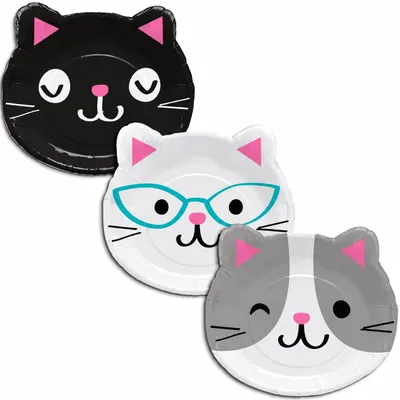 Produktbild von Teller Purr-fect party, Ø23, 8Stk.