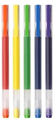 Zdjęcie produktu dla Xiaomi BHR8860GL długopis żelowy ze skuwką Niebieski, Zielony, Pomarańczowy, Fioletowy, Żółty 5 szt
