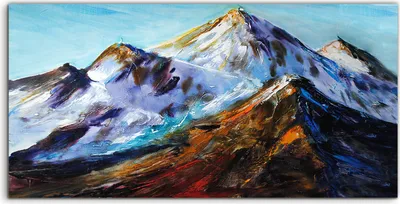 Produktbild von Coloray - Glasbild - 100x50 cm - Wandbild - Glasbilder - Wand Kunst Bild Malerei Berge bunte